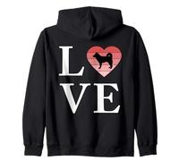 Perro Raza Alaskan Klee Kai Palabra Amor Tipografía Retro Sudadera con Capucha
