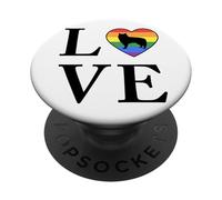 Perro Raza Alaskan Malamute Palabra Amor Tipografía Retro PopSockets PopGrip Adhesivo