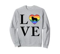 Perro Raza Alaskan Malamute Palabra Amor Tipografía Retro Sudadera