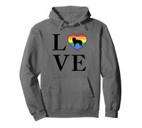 Perro Raza Alaskan Malamute Palabra Amor Tipografía Retro Sudadera con Capucha
