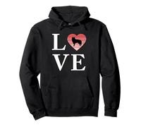 Perro Raza Alaskan Malamute Palabra Amor Tipografía Retro Sudadera con Capucha
