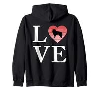 Perro Raza Alaskan Malamute Palabra Amor Tipografía Retro Sudadera con Capucha