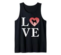 Perro Raza American Akita Palabra Amor Tipografía Retro Camiseta sin Mangas