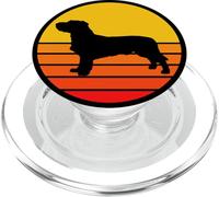 Perro Raza Basset Fauve De Bretagne Perro Silueta Retro PopSockets PopGrip para MagSafe