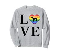 Perro Raza Cane Corso Palabra Amor Tipografía Retro Sudadera