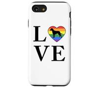Perro Raza Cimarron Uruguayo Palabra Amor Tipografía Retro Carcasa para iPhone SE (2020) / 7 / 8