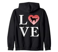 Perro Raza German Longhaired Pointer Palabra Amor Tipografía Sudadera con Capucha