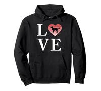 Perro Raza German Longhaired Pointer Palabra Amor Tipografía Sudadera con Capucha