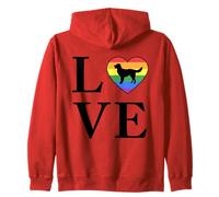 Perro Raza German Longhaired Pointer Palabra Amor Tipografía Sudadera con Capucha
