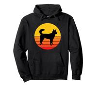 Perro Raza Kai Ken Perro Silueta Retro Sudadera con Capucha