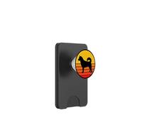 Perro Raza Laika de Siberia Oriental Perro Silueta Retro PopSockets PopWallet para MagSafe