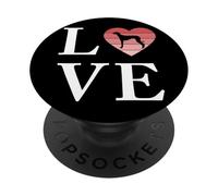 Perro Raza Old Croatian Sighthound Palabra Amor Tipografía PopSockets PopGrip Adhesivo