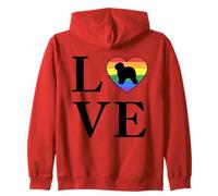 Perro Raza Old English Sheepdog Palabra Amor Tipografía Sudadera con Capucha