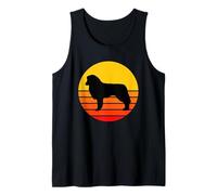 Perro Raza Pastor Inglés Perro Silueta Retro Camiseta sin Mangas