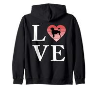 Perro Raza Portuguese Water Dog Palabra Amor Tipografía Sudadera con Capucha
