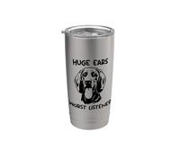 Perro Redbone Coonhound con orejas enormes, el peor oyente Vaso térmico de acero inoxidable de doble pared