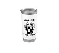 Perro Redbone Coonhound con orejas enormes, el peor oyente Vaso térmico de acero inoxidable de doble pared