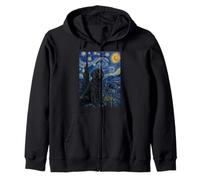 Perro Retriever de Revestimiento Plano Van Gogh Noche Estrellada Sudadera con Capucha