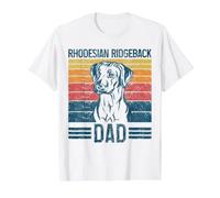 Perro Retro Vintage de Rhodesian Ridgeback Dad Camiseta gráfica económica, Hombre, Blanco, M