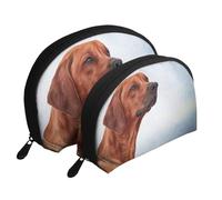 Perro Ridgeback De Rodesia, Bolsa de Maquillaje de Concha, Monedero pequeño para Mujer, Bolsa de artículos de tocador, Bolsa de cosméticos, 2 Piezas