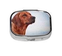 Perro Ridgeback De Rodesia, Pastillero cuadrado para bolsillo o monedero, pequeño contenedor de pastillas, organizador de pastillas de viaje