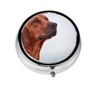 Perro Ridgeback De Rodesia, Pastillero, Pastillero redondo Pequeño contenedor de pastillas Organizador de pastillas de viaje