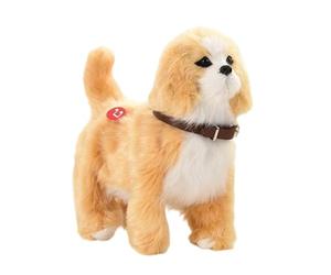Perro robot genérico | Cachorro caminando con cola que revuelve y ladridos, perro electrónico de peluche con detección realista y música, para compañía, juego, decoración de parque y vacaciones