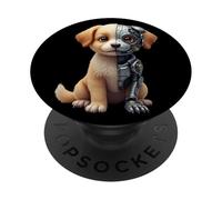 Perro Robot Tecnología Cyborg Robotic AI Dogs PopSockets PopGrip Adhesivo