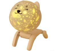 Perro robótico para proyector de galaxia, luz nocturna con caja de sonido, lámpara de techo de estrella 3D para dormitorio de niños, recargable por USB, decoración espacial giratoria blanca (blanco)