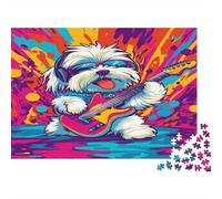 Perro Rock Puzzle de 1000 Piezas Papel para Adultos Estilo Pop Art Colorido Juego de Puzzle 1000 Piezas Relajación Familiar Regalo 70x50cm/1000pcs
