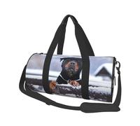 Perro Rottweiler Collar Nieve Ojos, Bolsa de Viaje de Gran Capacidad, Bolso Redondo, Bolsa de Viaje Deportiva, Bolsa de Mano, Bolsa de Fitness