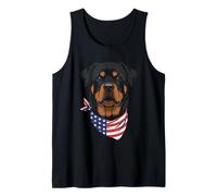 Perro Rottweiler con una Bandana con la Bandera Estadounidense Camiseta sin Mangas