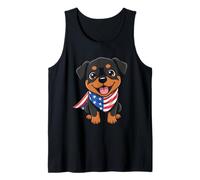 Perro Rottweiler con una Bandana con la Bandera Estadounidense Camiseta sin Mangas