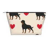 Perro Rottweiler Corazón Colorido, Bolsa de artículos de tocador Bolsa de Maquillaje Bolsa de cosméticos Bolsa de artículos de tocador de Viaje portátil