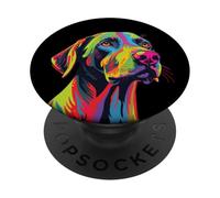 Perro Sabueso Plott Colorido Acuarela PopSockets PopGrip Adhesivo