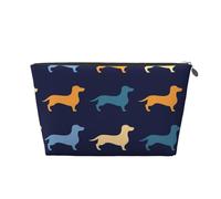 Perro Salchicha Azul Naranja, Bolsa de artículos de tocador Bolsa de Maquillaje Bolsa de cosméticos Bolsa de artículos de tocador de Viaje portátil