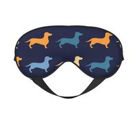 Perro Salchicha Azul Naranja, Cubreojos completos Antifaz bloqueador de luz Antifaz para dormir Antifaz suave con los ojos vendados Noche