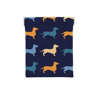 Perro Salchicha Azul Naranja, Squeeze Top Wallet Bolsa de Almacenamiento para Mujer Monedero pequeño Bolsa de Cambio
