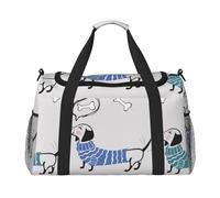 Perro Salchicha de Dibujos Animados,Bolsas Deportivas, Bolsos de Viaje Deportivos Cruzados de Mano, Bolsas de Viaje de Gran Capacidad para Mujeres y Hombres.
