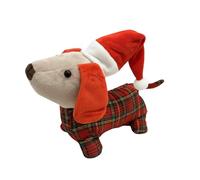 Perro Salchicha Decoracion Navidad, Peso Sujeta Puertas y Libros Teckel, Tope de Puerta Decorativo Navideño, SujetaPuertas Pesado, Christmas Door Stopper, Festive Plush Dachshund Santa Door Holder