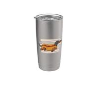 Perro Salchicha disfrazado de Hot Dog Wiener Dog Dachshund Vaso térmico de acero inoxidable de doble pared
