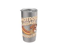 Perro salchicha hot dog divertido frase Noodle Dog Vaso térmico de acero inoxidable de doble pared
