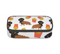 Perro Salchicha Hot Dog Y Papas Fritas Comida Divertida Linda, Estuche para lápices, Estuche para lápices Estuche para lápices de Gran Capacidad Estuche para cosméticos