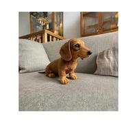 (Perro salchicha marrón) Peluche de perro salchicha ultra suave: perro de apoyo emocional realista con diseño que da un abrazo, compañero re