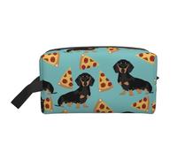 Perro Salchicha Pizza, Bolsa de Maquillaje Bolsa de cosméticos Bolsa de artículos de tocador de Viaje portátil Organizador de Bolsa de Maquillaje