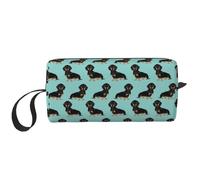 Perro Salchicha Wiener Perro Perros Mascotas Mascotas, Bolsa de Maquillaje Bolsa de cosméticos Bolsa de artículos de tocador de Viaje portátil Bolsa de Maquillaje