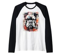 Perro Salvaje Terrier Retrato Bulldog Perro Dueño Pitbull Camiseta Manga Raglan