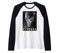 Perro Salvaje Terrier Retrato Bulldog Perro Dueño Pitbull Camiseta Manga Raglan