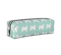 Perro Samoyedo Diseño De Perro Samoyedo Diseño De Perro De Trineo Menta, Estuche para lápices Estuche para lápices Estuche para lápices de cuero portátil con estuche para cosméticos con cremallera