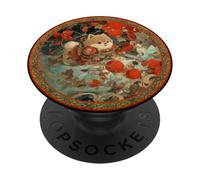 Perro samurái de Pomerania, Cachorro Guerrero japonés PopSockets PopGrip Adhesivo